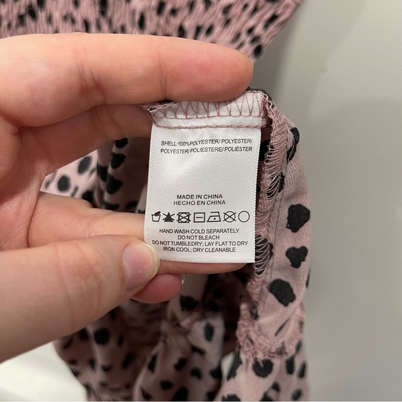 Stellah Printed Smocked Waist Mini Dress Flounce Hem Size Small - Picture 7 of 13